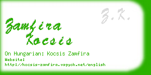zamfira kocsis business card